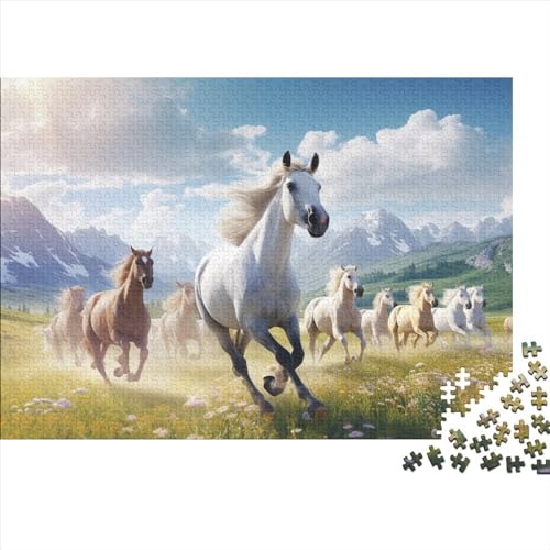 Horses Puzzle 1000 Pieces for Adults and Children from 14 Years Wooden ToyGift DIY Kit Relaxation Puzzle Games for Children and Adult Gifts Home Decor 1000pcs (75x50cm) von KarfRi