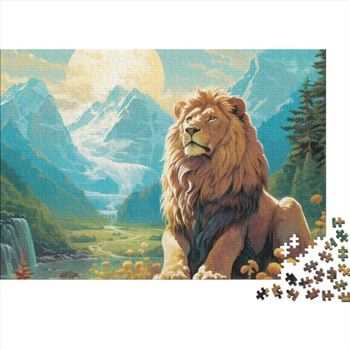 Lions 1000 Pieces Puzzle for Adults Teenagers Wooden ToyGift DIY Kit Relaxation Puzzle Games for Children and Adult Gifts Home Decor 1000pcs (75x50cm) von KarfRi