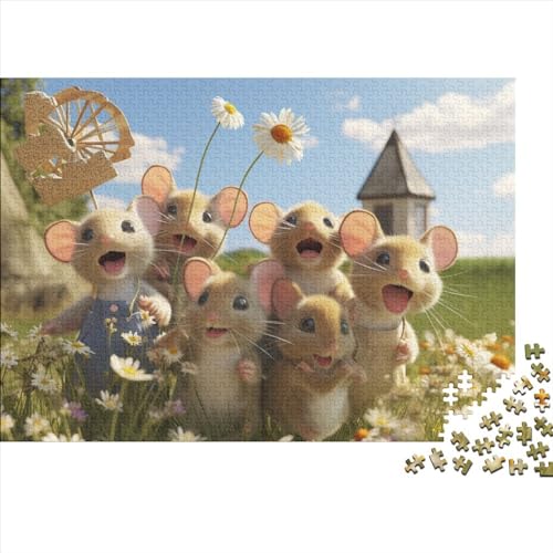 Mice Puzzle 1000 Pieces for Adults Teenagers Unique Gift DIY Kit Family Puzzle for Children and Adult Gifts Home Decor 1000pcs (75x50cm) von KarfRi