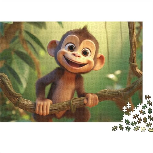 Monkey 1000 Pieces Puzzle for Adults and Children from 14 Years Game Toy Gift DIY Kit Relaxation Puzzle Games for Children and Adult Gifts Home Decor 1000pcs (75x50cm) von KarfRi