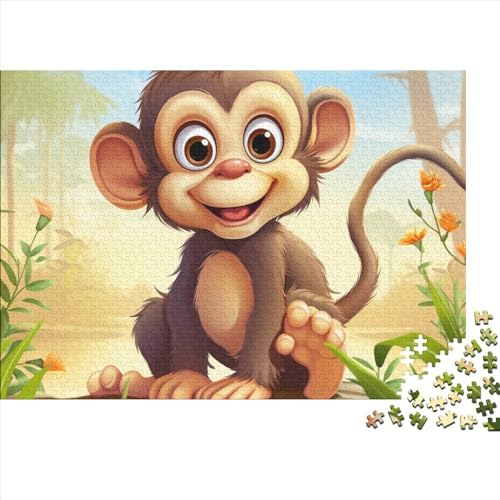 Monkey 1000 Pieces Puzzle for Adults and Children from 14 Years Unique Gift DIY Kit Mental Exercise Puzzle for Children and Adult Gifts Home Decor 1000pcs (75x50cm) von KarfRi
