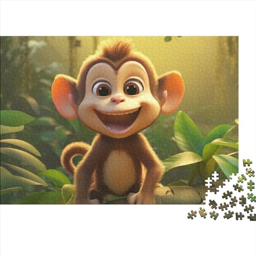 Monkey 1000 Pieces Puzzle for Adults and Children from 14 Years Wooden ToyGift DIY Kit Mental Exercise Puzzle for Children and Adult Gifts Home Decor 1000pcs (75x50cm) von KarfRi
