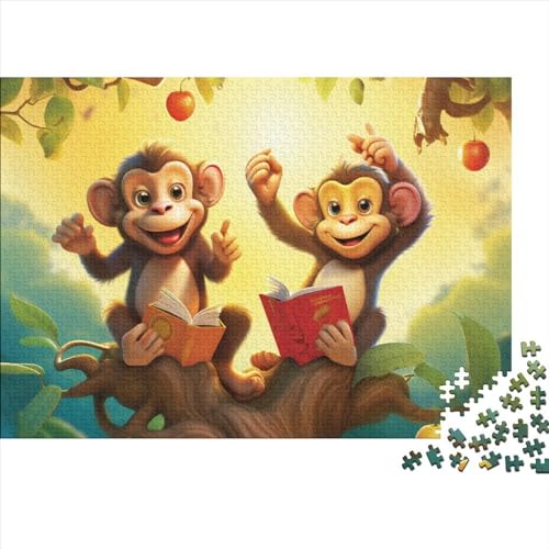 Monkey 1000 Pieces Puzzles for Adults Teenagers Unique Gift DIY Kit Relaxation Puzzle Games for Children and Adult Gifts Home Decor 1000pcs (75x50cm) von KarfRi