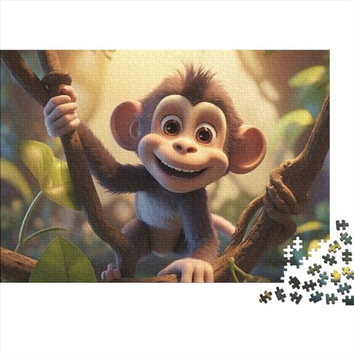 Monkey 1000 Pieces Puzzles for Adults and Children from 14 Years Wooden ToyGift DIY Kit Relaxation Puzzle Games for Children and Adult Gifts Home Decor 1000pcs (75x50cm) von KarfRi