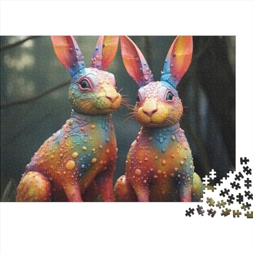 Rabbit 1000 Pieces Puzzle for Adults Teenagers Game Toy Gift DIY Kit Family Puzzle for Children and Adult Gifts Home Decor 1000pcs (75x50cm) von KarfRi
