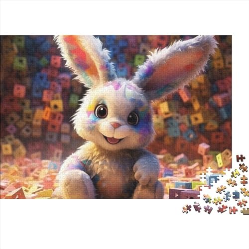 Rabbit 1000 Pieces Puzzle for Adults Teenagers Game Toy Gift DIY Kit Mental Exercise Puzzle for Children and Adult Gifts Home Decor 1000pcs (75x50cm) von KarfRi