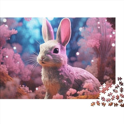Rabbit 1000 Pieces Puzzle for Adults Teenagers Wooden ToyGift DIY Kit Mental Exercise Puzzle for Children and Adult Gifts Home Decor 1000pcs (75x50cm) von KarfRi