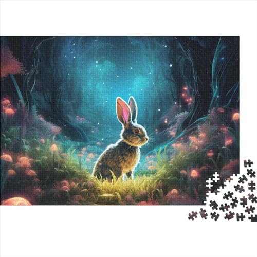 Rabbit 1000 Pieces Puzzle for Adults and Children from 14 Years Unique Gift DIY Kit Family Puzzle for Children and Adult Gifts Home Decor 1000pcs (75x50cm) von KarfRi