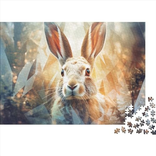 Rabbit 1000 Pieces Puzzle for Adults and Children from 14 Years Wooden ToyGift DIY Kit Relaxation Puzzle Games for Children and Adult Gifts Home Decor 1000pcs (75x50cm) von KarfRi