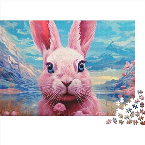 Rabbit Puzzle 1000 Pieces for Adults and Children from 14 Years Unique Gift DIY Kit Mental Exercise Puzzle for Children and Adult Gifts Home Decor 1000pcs (75x50cm) von KarfRi