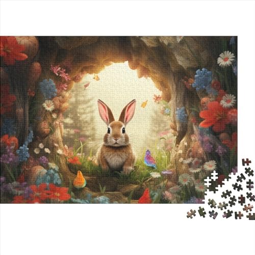 Rabbit Puzzle 1000 Pieces for Adults and Children from 14 Years Wooden ToyGift DIY Kit Family Puzzle for Children and Adult Gifts Home Decor 1000pcs (75x50cm) von KarfRi