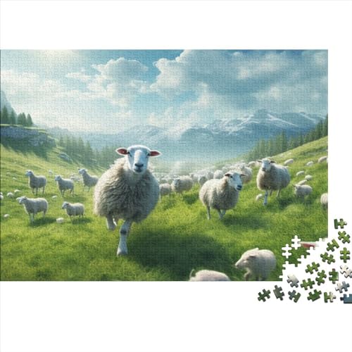 Sheep 1000 Pieces Puzzle for Adults and Children from 14 Years Wooden ToyGift DIY Kit Relaxation Puzzle Games for Children and Adult Gifts Home Decor 1000pcs (75x50cm) von KarfRi