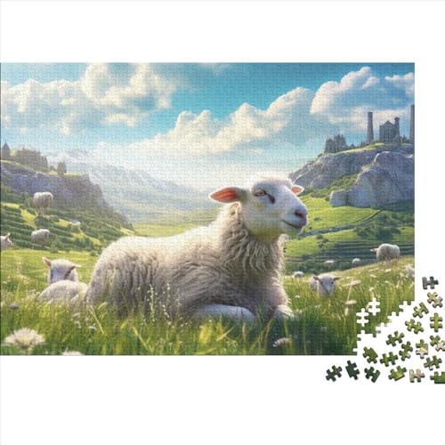 Sheep 1000 Pieces Puzzles for Adults Teenagers Game Toy Gift DIY Kit Mental Exercise Puzzle for Children and Adult Gifts Home Decor 1000pcs (75x50cm) von KarfRi