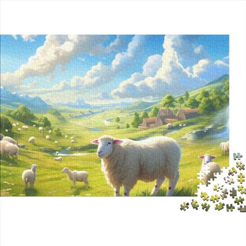 Sheep 1000 Pieces Puzzles for Adults Teenagers Unique Gift DIY Kit Relaxation Puzzle Games for Children and Adult Gifts Home Decor 1000pcs (75x50cm) von KarfRi