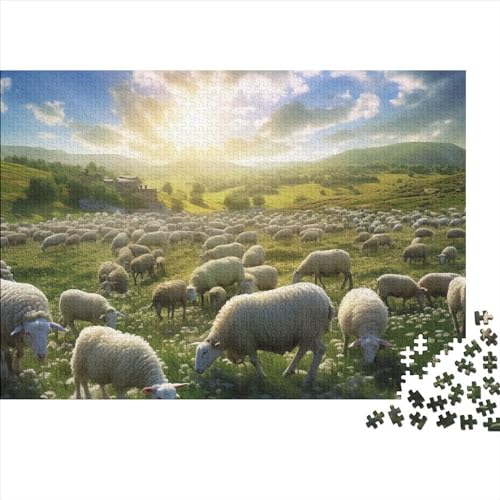 Sheep 1000 Pieces Puzzles for Adults and Children from 14 Years Game Toy Gift DIY Kit Mental Exercise Puzzle for Children and Adult Gifts Home Decor 1000pcs (75x50cm) von KarfRi