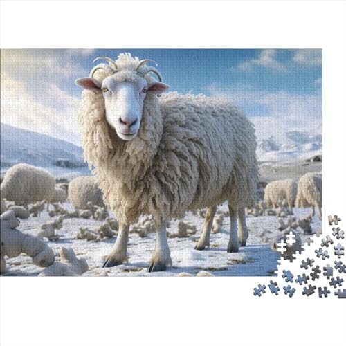 Sheep 1000 Pieces Puzzles for Adults and Children from 14 Years Game Toy Gift DIY Kit Relaxation Puzzle Games for Children and Adult Gifts Home Decor 1000pcs (75x50cm) von KarfRi