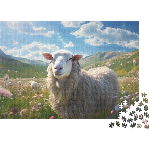 Sheep 1000 Pieces Puzzles for Adults and Children from 14 Years Wooden ToyGift DIY Kit Relaxation Puzzle Games for Children and Adult Gifts Home Decor 1000pcs (75x50cm) von KarfRi