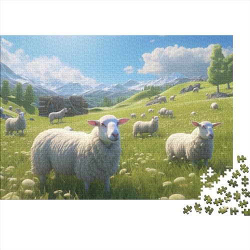Sheep Puzzle 1000 Pieces for Adults Teenagers Unique Gift DIY Kit Relaxation Puzzle Games for Children and Adult Gifts Home Decor 1000pcs (75x50cm) von KarfRi