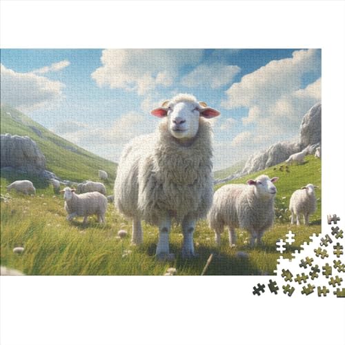 Sheep Puzzle 1000 Pieces for Adults and Children from 14 Years Unique Gift DIY Kit Mental Exercise Puzzle for Children and Adult Gifts Home Decor 1000pcs (75x50cm) von KarfRi