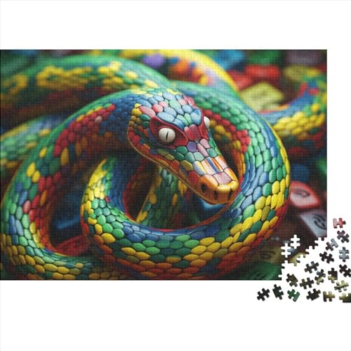 Snake 1000 Pieces Puzzle for Adults and Children from 14 Years Game Toy Gift DIY Kit Mental Exercise Puzzle for Children and Adult Gifts Home Decor 1000pcs (75x50cm) von KarfRi