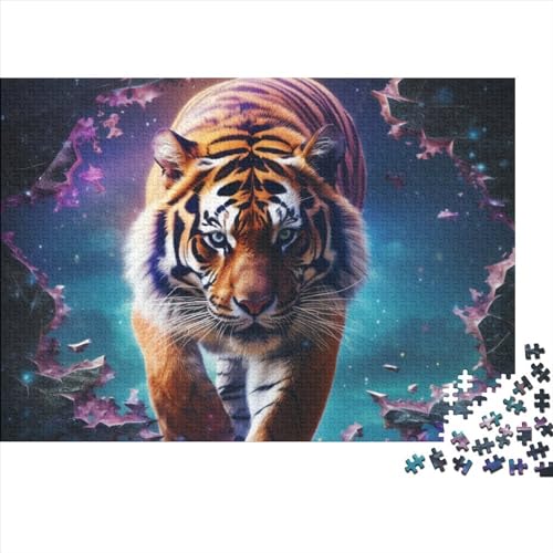 Tiger 1000 Pieces Puzzle for Adults Teenagers Wooden ToyGift DIY Kit Relaxation Puzzle Games for Children and Adult Gifts Home Decor 1000pcs (75x50cm) von KarfRi
