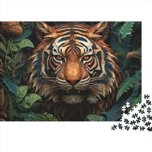 Tiger 1000 Pieces Puzzle for Adults and Children from 14 Years Wooden ToyGift DIY Kit Family Puzzle for Children and Adult Gifts Home Decor 1000pcs (75x50cm) von KarfRi