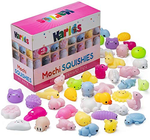 Karids 40er Pack Squishy, Tierfiguren - Kawaii Squishies Anti Stress Spielzeug mit verschiedenen Tiermotiven -mitgebsel Kindergeburtstag gastgeschenke von Karids