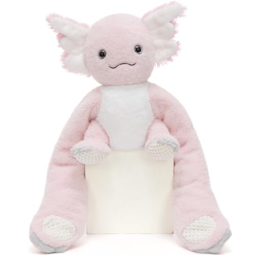Karister Axolotl-Plüschtier, gewichtet, mikrowellengeeignet und gefrierbar, 1,8 kg, Salamander-Plüsch mit langen gewichteten Armen, 35,6 cm, rosa Axolotl-Plüsch, Weihnachten, Geburtstag, Geschenk für von Karister