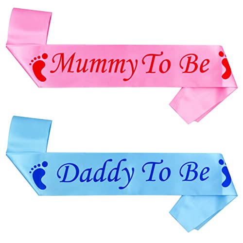 2 Stück Schärpe für werdende Mütter mit Aufschrift "Mummy To Be", rosa Daddy To Be", blaue Schärpe für werdende Mütter, Babyparty, Schärpe, Party-Dekoration, Zubehör, Schärpen für Mama, Familie 2 Stück Schärpe für werdende Mütter mit Aufschrift "Mummy To Be", rosa Daddy To Be", blaue Schärpe für werdende Mütter, Babyparty, Schärpe, Party-Dekoration, Zubehör, Schärpen für Mama, Familie von Karjiaja