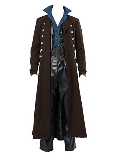 Karlywindow Herren Mittelalter Renaissance Vintage Jacke Steampunk Gothic Viktorianischer Frock Coat Halloween Kostüm Tailcoat - Braun - X-Groß Karlywindow Herren Mittelalter Renaissance Vintage Jacke Steampunk Gothic Viktorianischer Frock Coat Halloween Kostüm Tailcoat - Braun - X-Groß von Karlywindow