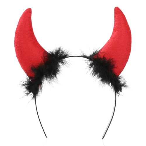 KarneLux Haarreif Teufelshörner - Teufel Kostüm Haarschmuck Accessoire für Fasching, Karneval oder Halloween - Kopfschmuck für Damen von KarneLux