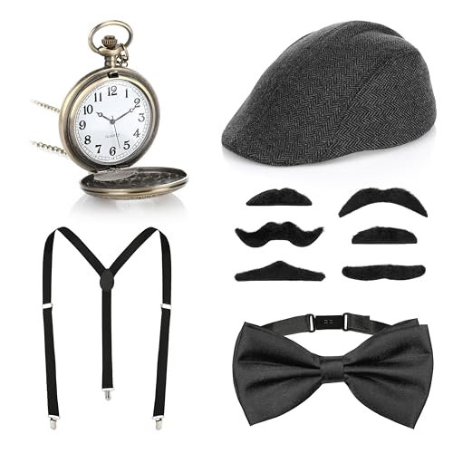 KarneLux Herren Accessoires 20er Jahre - Kostüm Zubehör für Mafia und Gangs - Zubehör für Karneval, Fasching und Hollywood Motto Partys KarneLux Herren Accessoires 20er Jahre - Kostüm Zubehör für Mafia und Gangs - Zubehör für Karneval, Fasching und Hollywood Motto Partys von KarneLux