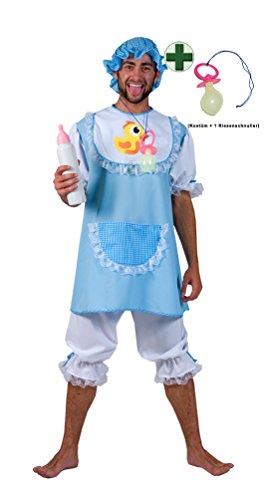 Karneval-Klamotten Baby Kostüm Herren Baby Herren-Kostüm blau-weiß Karneval Fasching mit Riesen-Schnuller blau von Karneval-Klamotten