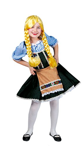 Karneval-Klamotten Dirndl Kostüm Kinder Kleid grün Heidi Oktoberfest Trachten-kleid Mädchen Dirndl kurz Bayern-Kleid Tirolerin Mädchenkostüm 152 von Karneval-Klamotten