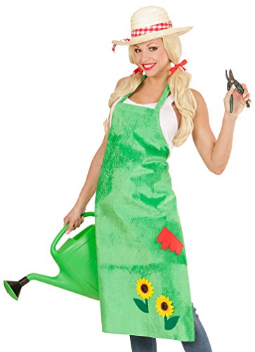 Karneval-Klamotten Gärtnerschürze grün lang mit Sonnenblumen Karneval Fasching Gärtnerin Damen-Kostüm Einheitsgröße von Karneval-Klamotten