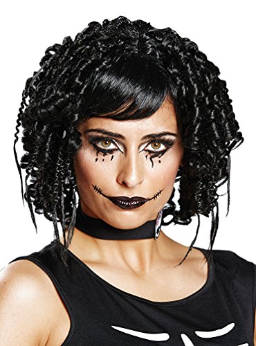 Karneval-Klamotten Gothic Perücke Halloween Horror Puppe Dolly Perücke schwarz von Karneval-Klamotten