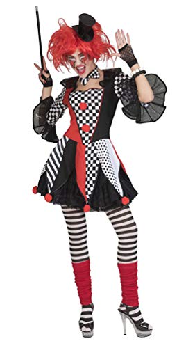 Karneval-Klamotten Harlekin Clown Pierrot Damen-Kostüm Narren Frauen schwarz weiß rot Größe 36/38 von Karneval-Klamotten