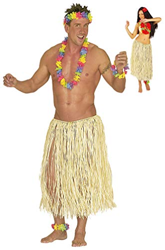Karneval-Klamotten Hawaii Kostüm Hawaii-Rock Damen Herren Bast Natur 78 cm. Einheitsgröße von Karneval-Klamotten
