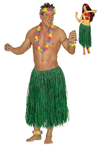 Karneval-Klamotten Hawaii Kostüm Hawaii-Rock Damen Herren Bast grün 78 cm. Einheitsgröße von Karneval-Klamotten