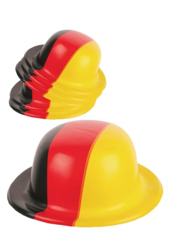 Karneval-Klamotten Hut Deutschland Fan Melone schwarz rot Gold Deutschland-Hut 6 Stück Damen Herren EM WM Fußball Karneval-Klamotten Hut Deutschland Fan Melone schwarz rot Gold Deutschland-Hut 6 Stück Damen Herren EM WM Fußball von Karneval-Klamotten