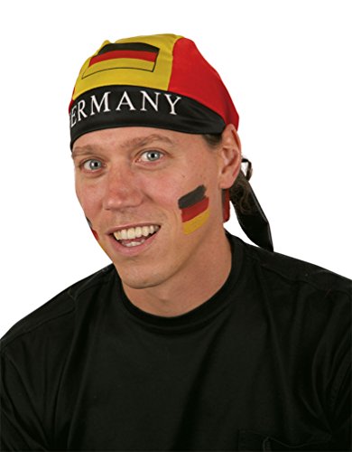 Karneval-Klamotten Kopftuch Deutschland Bandana EM WM Herren Fußball schwarz rot Gold Fan-Artikel von Karneval-Klamotten