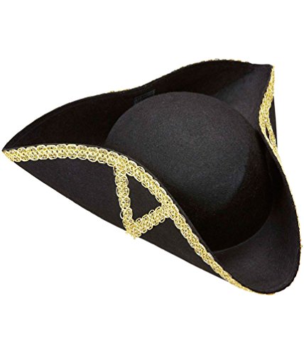 Karneval-Klamotten Dreispitz Pirat Kostüm-Kopfbedeckung Fasching Karneval Zubehör Unisex-Erwachsene, Unisex-Kinder Schwarz Polyester Nur Handwäsche Karneval-Klamotten Dreispitz Pirat Kostüm-Kopfbedeckung Fasching Karneval Zubehör Unisex-Erwachsene, Unisex-Kinder Schwarz Polyester Nur Handwäsche von Karneval-Klamotten