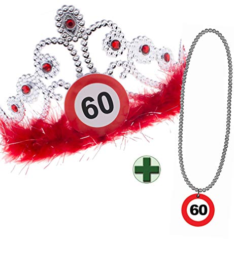 Karneval-Klamotten Krone Geburtstag 60 Geburtstagskrone mit Geburtstags-Halskette 60 Jahre Karneval-Klamotten Krone Geburtstag 60 Geburtstagskrone mit Geburtstags-Halskette 60 Jahre von Karneval-Klamotten