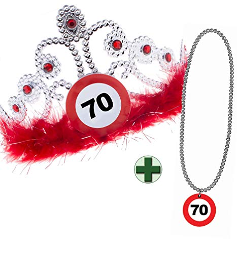 Karneval-Klamotten Krone Geburtstag 70 Geburtstagskrone mit Geburtstags-Halskette 70 Jahre Karneval-Klamotten Krone Geburtstag 70 Geburtstagskrone mit Geburtstags-Halskette 70 Jahre von Karneval-Klamotten