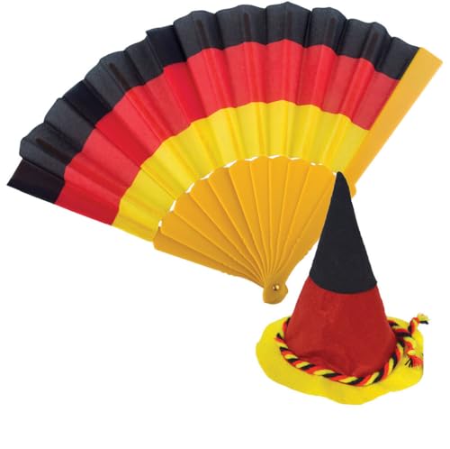 Karneval-Klamotten Mini-Hut Damen zum Anstecken in Deutschlandfarben mit Fächer Deutschland Fan-Artikel Fußball EM WMl Karneval-Klamotten Mini-Hut Damen zum Anstecken in Deutschlandfarben mit Fächer Deutschland Fan-Artikel Fußball EM WMl von Karneval-Klamotten