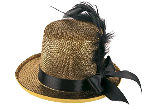 Karneval-Klamotten Mini-Zylinder Damen Gold - Mini-Hut für Silvester und Karneval von Karneval-Klamotten