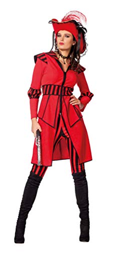 Karneval-Klamotten Piratenkapitän Kostüm Damen Piratenmantel rot mit Hose von Karneval-Klamotten