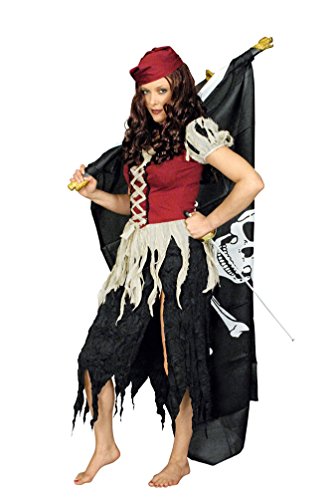 Karneval-Klamotten Piratenkostüm Damen Piratin Seeräuberin mit Kopftuch Fasching Lumpen Piratin Kostüm von Karneval-Klamotten