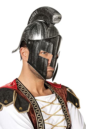 Karneval-Klamotten Römischer Helm Römer Gladiator im antiken Silber mit Visier Erwachsene von Karneval-Klamotten
