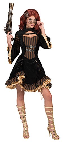 Karneval-Klamotten Steampunk Damen-Kostüm Steampunk Kleid Viktorianisches Kleid Gothic Vintage Kostüm braun schwarz Gold von Karneval-Klamotten